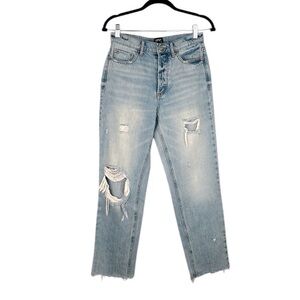 BDG Button Fly Distressed Denim Cut Off Hem Straight Leg Jeans Size 27